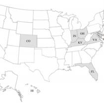 United States map with locations indicated